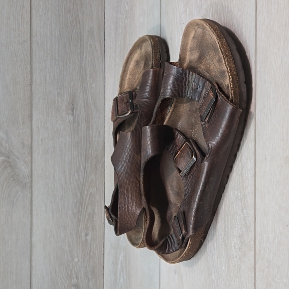 Birkenstock Mens Milano Leather Sandals Flats shoes sz 44/11 Regular - Picture 1 of 15